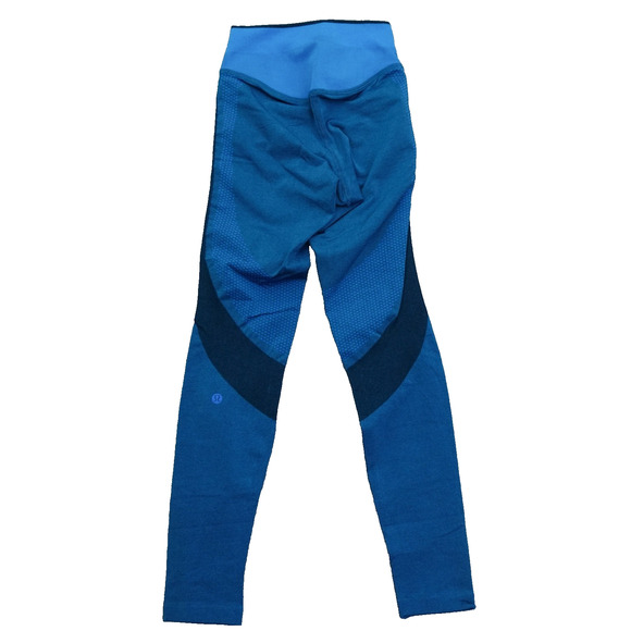 New Lululemon Size 2 Leggings Seamless Mesh High Rise Train Tight 25” PLSI Blue - Picture 2 of 7